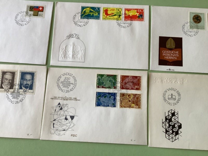 Liechtenstein 1969 postal stamps covers 6 items Ref A1395