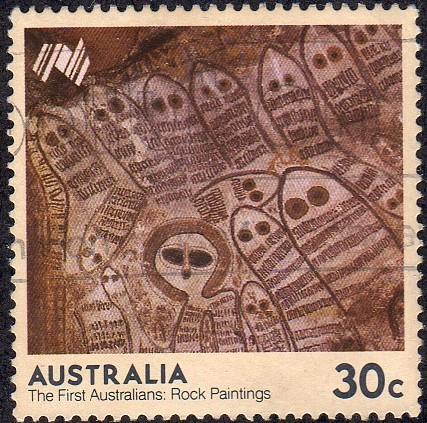 Australia 934 - Used - 30c Bunjil's Cave Rock Paintings (1984) (cv $0.30)