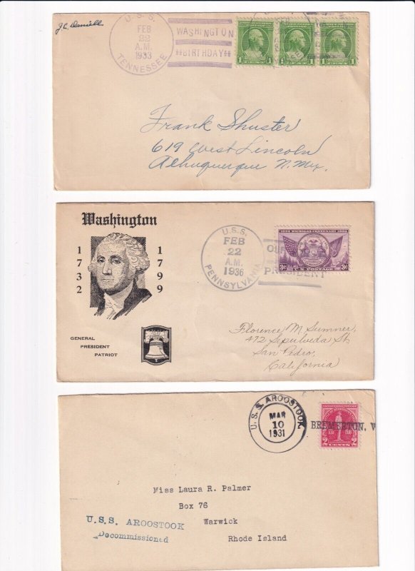 10 Naval Covers from the 1930's (S33068)