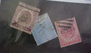 MALAYA  PERAK  STAMP #17,64,81  cat.$85.00   USED