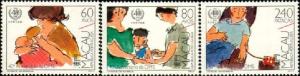 WHO, World Health Org., 40th Anniv., Macau SC#565-7 MNH set