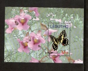 Lesotho 2007 - Butterflies Nature - Souvenir Stamp Sheet - Scott #1412 - MNH