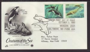 US Killer Whale 1990 PCS Typed FDC BIN
