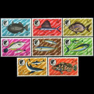 ASCENSION 1968 - Scott# 118-25 Fish Set of 8 LH