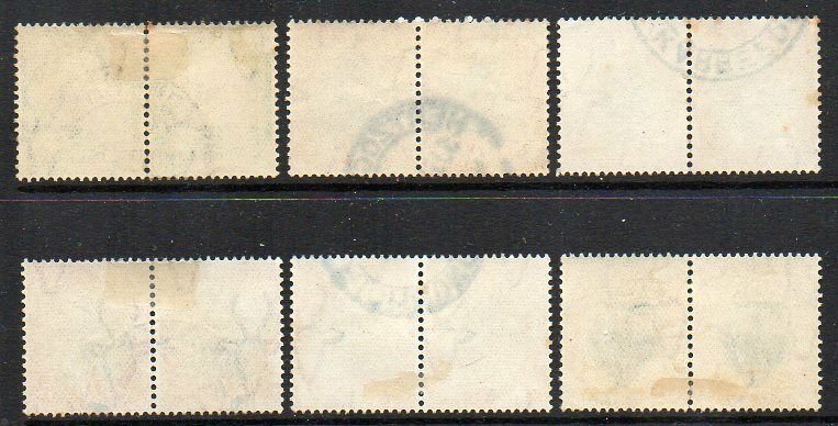 South Africa: 1930-44 KGV pairs with vars (6 pairs) ex SG 42-7 used