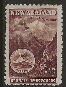 New Zealand 77  1898   5 pence fine mint -- hinged