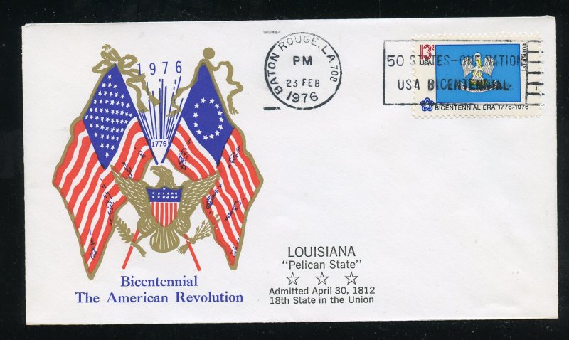 US 1650 American Bicentennial -  Louisiana UA Al Tag Boerger cachet FDC 