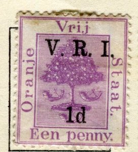 ORANGE FREE STATE; 1900 early ' V.R.I. ' Optd. Mint hinged surcharged 1d.