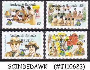 BARBUDA - 1986 75th ANNIVERSARY GIRL GUIDES / SCOUTS OVPT - 4V MINT NH