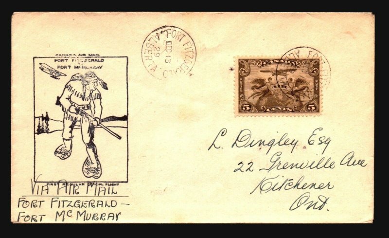 Canada 1929 FFC - Ft Fitzgerlad to Ft McMurray - Z16690