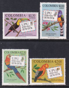 Colombia C611-C614 UPU Birds MNH VF