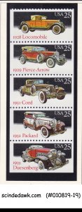 UNITED STATES USA - 1988 CLASSIC CARS - SE-TENANT 5V STRIP MNH