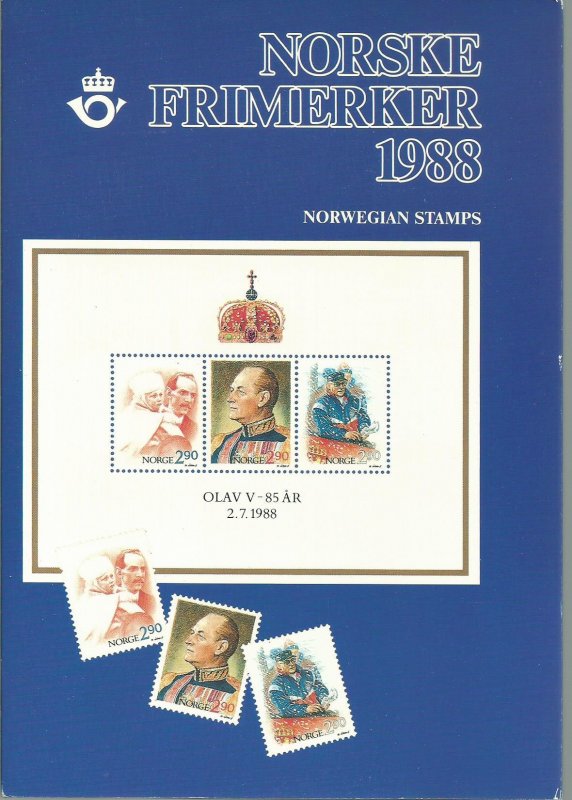 1988 Norway 16 Unused Never Hinged Stamps and 2 Souvenir Sheets