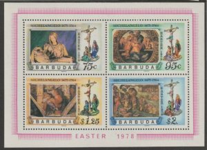 BARBUDA - 1978 - Easter, Michelangelo - Perf 4v Sheet - Mint Never Hinged