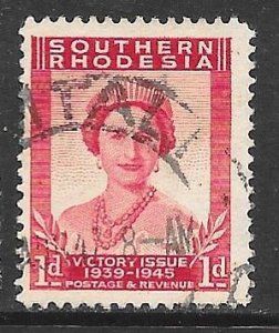 Southern Rhodesia 67: 1d Queen Elizabeth, used, F-VF