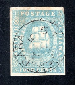 British Guiana #10b   F/VF, Used, Imperf, Demerara SON, CV $750.00  ...  0850001