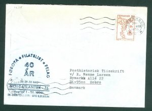 Faroe Islands. Cover 1976  Nordatlantex.76. .Sc.# 13. Map. Thorshavn. Adr:Denm