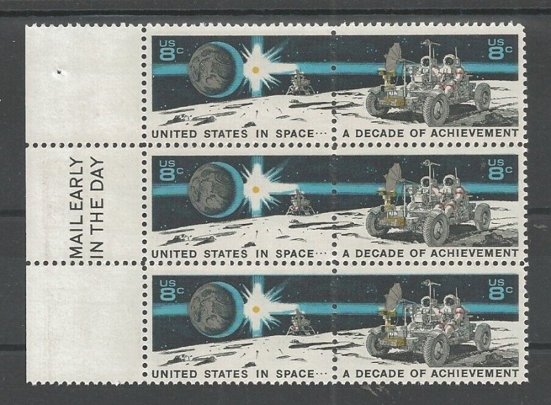 US 1434-1435 Space Achievement 8 cent Mail Early block
