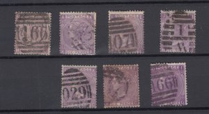 GB QV 1867 6d Lilac/Violet Collection (7) With/Without Hyphen FU BP9702