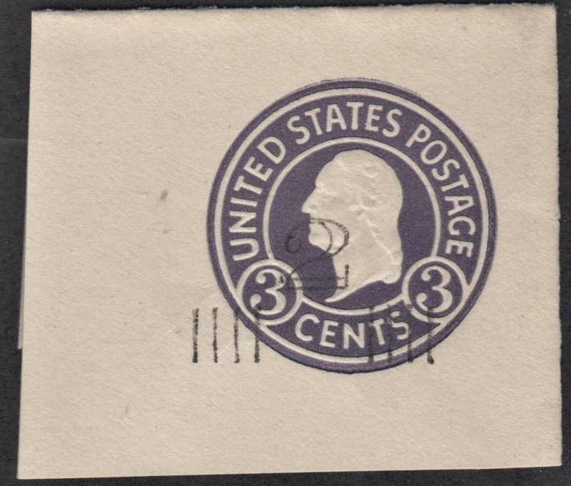 SC#U468 2¢ on 3¢ Surcharged Washington Cut Square: Full Corner (1920) Unused