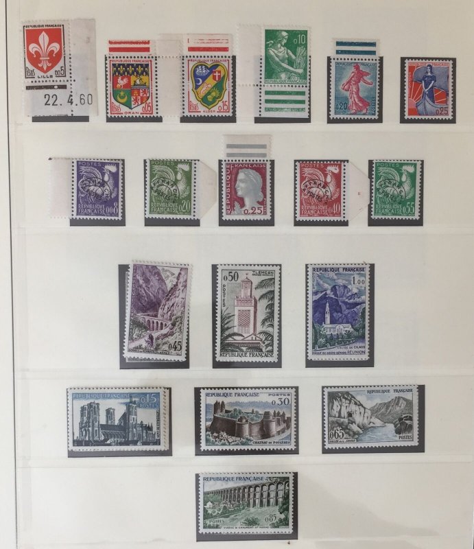 France 1960/71 MNH Lindner Hingeless Album Slipcase Collection(Aprx 400+) GM3176