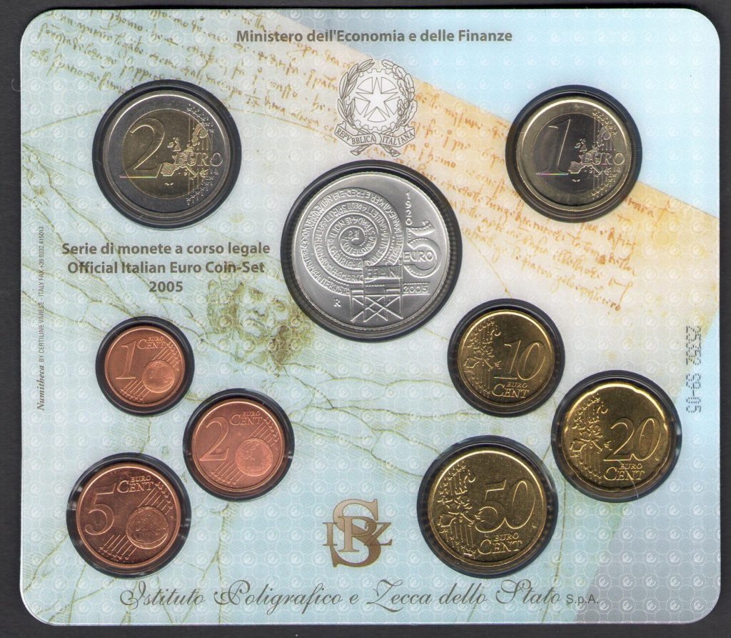 2005 Italy Italian Republic Set in Corso Legale 9 values