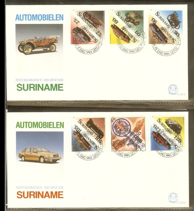 1989 - Rep. Surinam FDC E131AB - Transport - Cars - Antique and modern cars [...