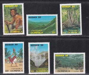 Dominica # 1074-1079, Tourist Sites, NH, 1/2 Cat.