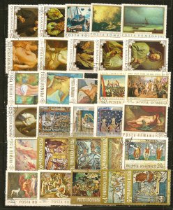 Romania Collection of 30 Different 1960's-1970's Pictoral Stamps CTO