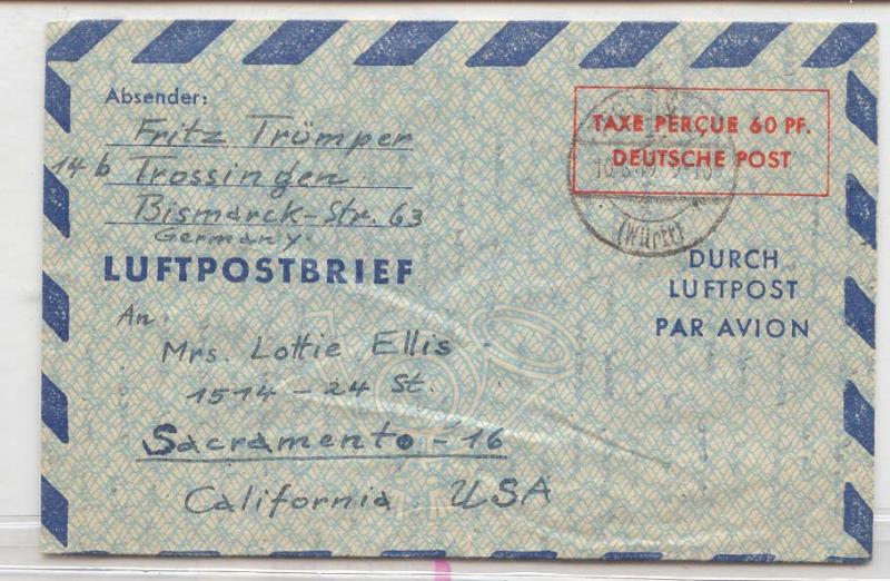 Germany AlS LF 3 used aerogram air letter (whole postal stat