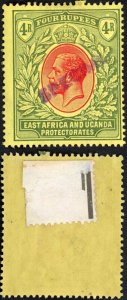 KUT SG56s KGV 4r Red and Green/yellow opt Specimen locally M/M GREAT COLOUR
