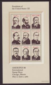US 2216-2219 Presidents Souvenir Sheet MNH VF