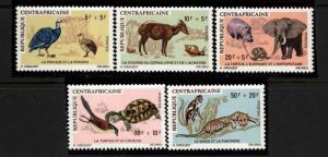 Central African Republic Scott B3-7 Animals,Birds Mint NH in Mounts