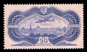 France C15, $625, 1936 50fr Burelage, hinged