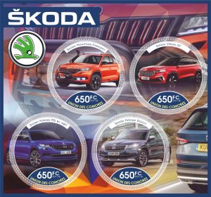 Stamps. Cars. Skoda 2019 year 1+1 sheets perforated