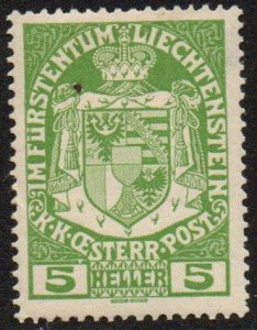 Liechtenstein Sc #5 Mint Hinged
