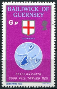 Guernsey  Sc#128 MNH, 6p multi, Christmas 1975: Peace on Earth, Good Will Tow...