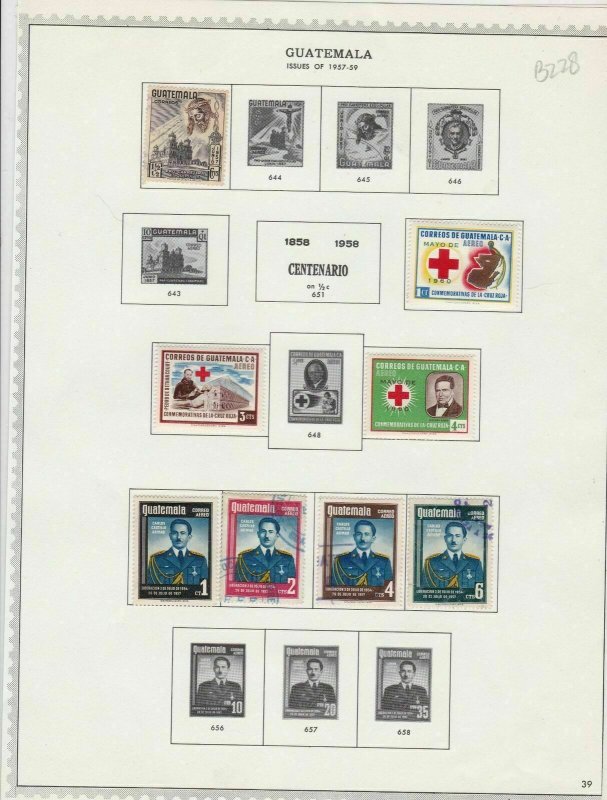 guatemala issues of 1957-59 stamps page ref 17659