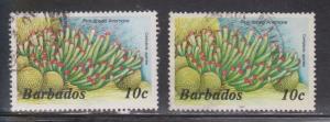 BARBADOS Scott # 643, 643d Used - Marine Life - Pink-tipped Anemone