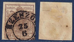 Austria - 1854 - Scott #4b - used - RZESZOW pmk Poland