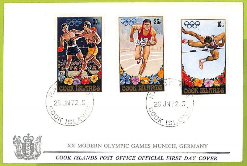 9764 - Cook Islands - POSTAL HISTORY - FDC Cover - Olympic Game - 1972-