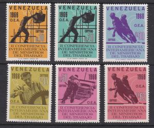 Venezuela # 902-907, Construction Workers, Hinged, 1/3 Cat.