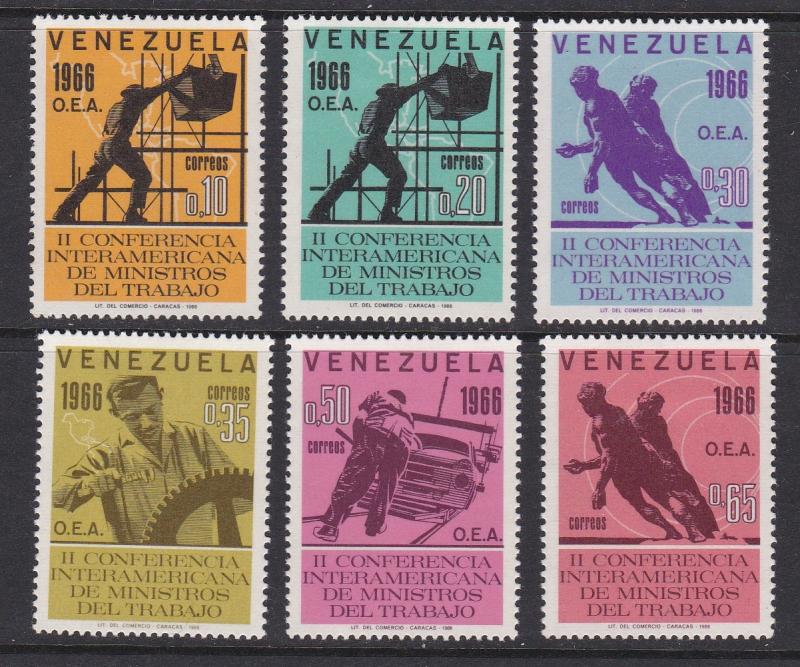 Venezuela # 902-907, Construction Workers, Hinged, 1/3 Cat.