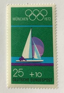 Germany 1972 Scott B486 MNH - 25 + 10pf, Sailing, Olympic Games, Munich