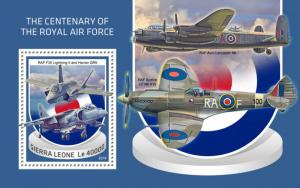 SIERRA LEONE - 2018 - Royal Air Force - Perf Souv Sheet - MNH