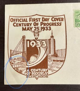 728 Lou Kreicker Cachet 1933 Century of Progress, Chicago FDC   P-26