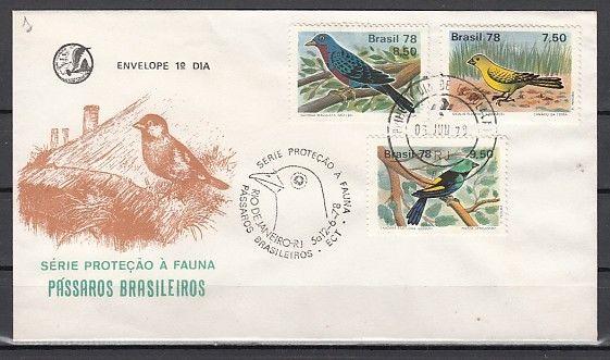 Brazil, Scott cat. 1557-1559. Protected Birds, Special Cancel. First day cover