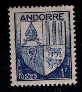 (French) Andorra Scott 114 MNH** 1 Franc stamp