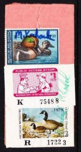 MICHIGAN 1979 Sportsman License Federal & State Duck & Public Access Stamps