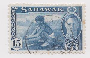 Sarawak -Scott 188 - KGVI Definitives - 1950 - VFU - Single 15c Stamp